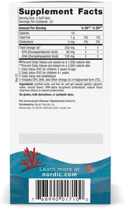 Supplement facts and details for Nordic Naturals Children's DHA Strawberry Omega-3.