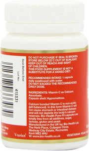 Bio-Health Buffered Vitamin C supplement facts capsules 500mg 60 capsules