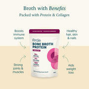 Freja beef bone broth protein powder nutrition label pouch 300g
