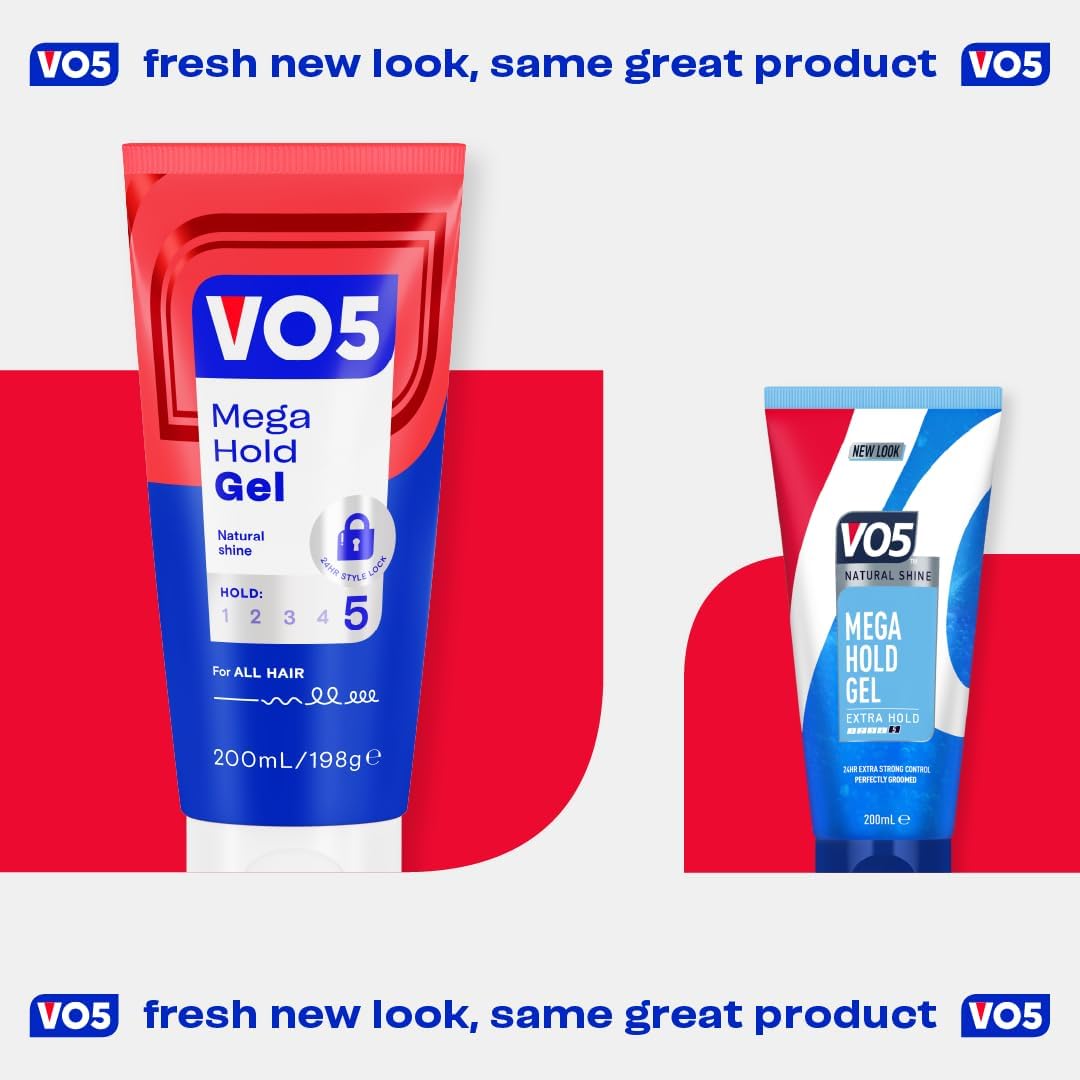 VO5 Mega Hold Hair Gel 50ml styling gel tube new look
