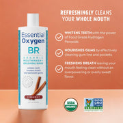 Essential Oxygen BR Organic Mouthwash Brushing Rinse - Cinnamint