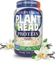 Genceutic Naturals Plant Head vegan protein powder vanilla tub 780g