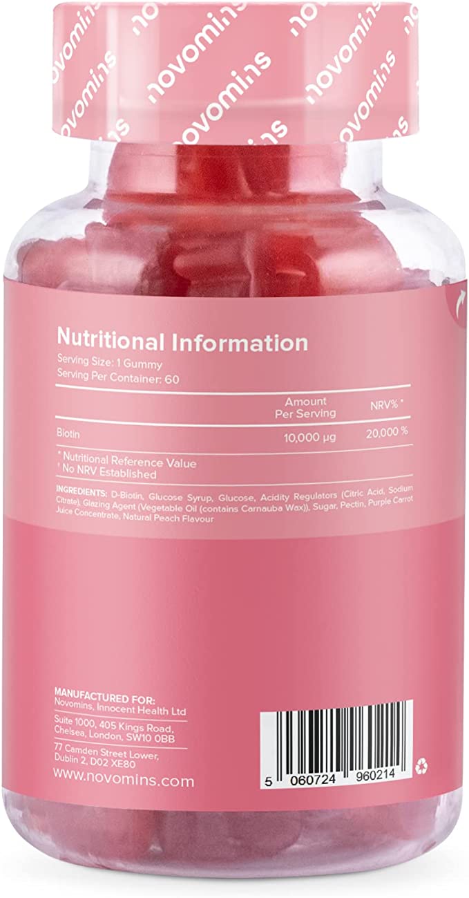 Novomins Nutrition Biotin Gummies 10,000 mg