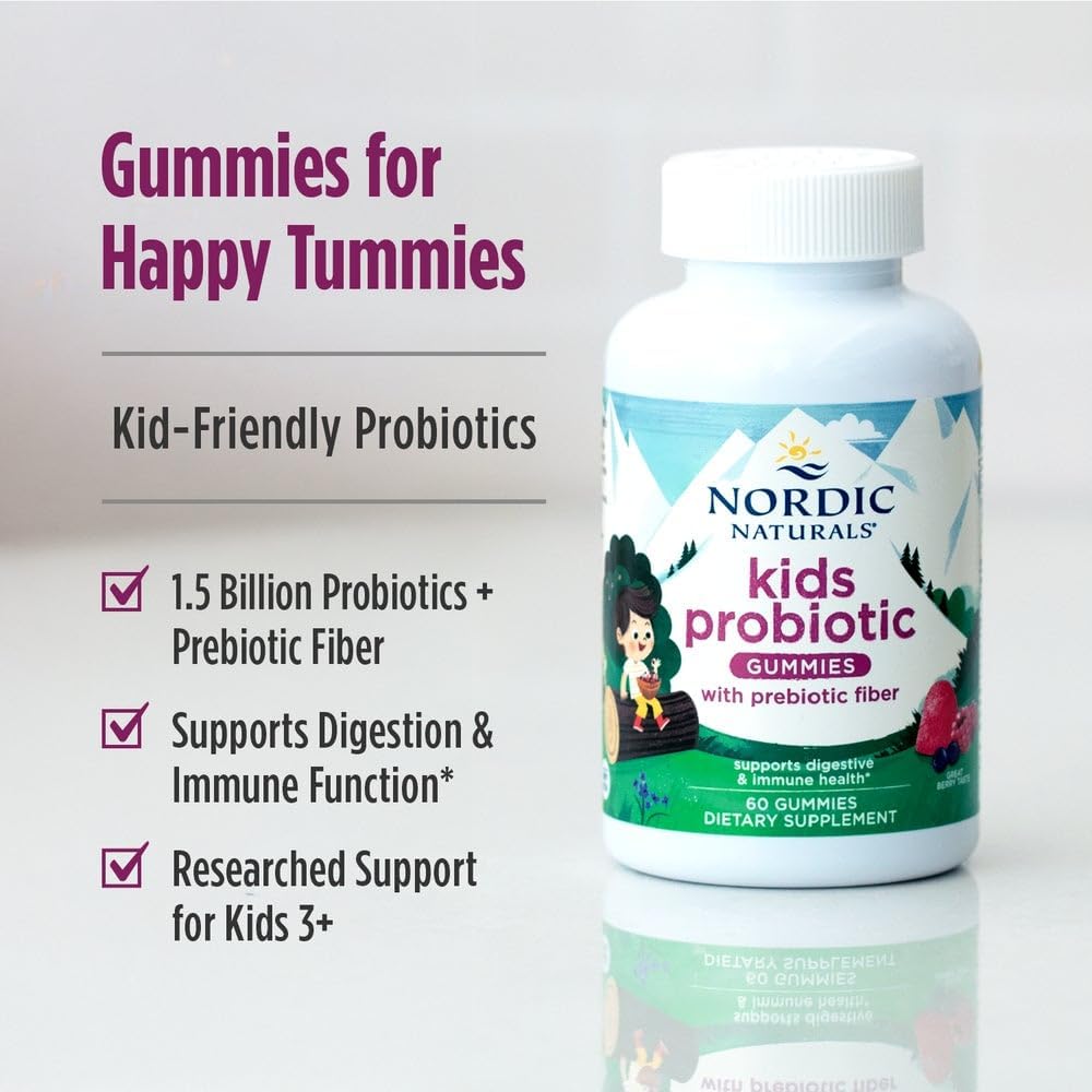 Nordic Naturals Kids Probiotic Gummies, Berry - 60 Count