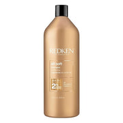 Redken All Soft Shampoo bottle with Argan Oil, 1000ml, on clean background.