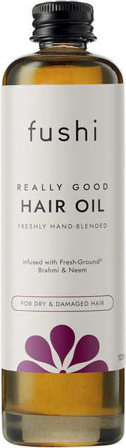 Fushi Really Good Hair Oil 100 ml | Ayurvedic Blend with Brahmi & Neem for Dry & Damaged Hair