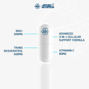 One capsules from the NAD+ & Resveratrol Complex.