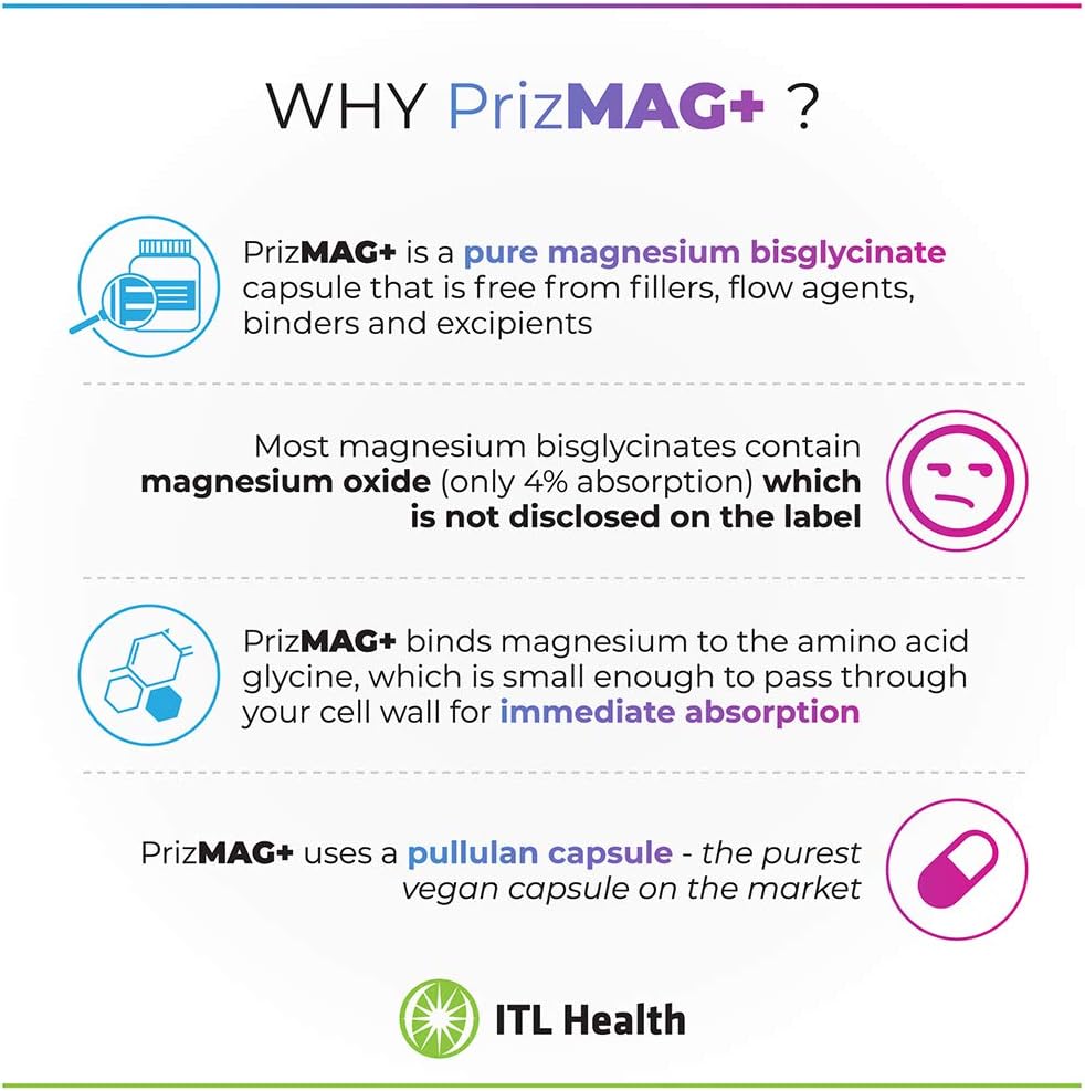 MAG365 PrizMAG Magnesium Bisglycinate with K2 & D3 - 90 Capsules