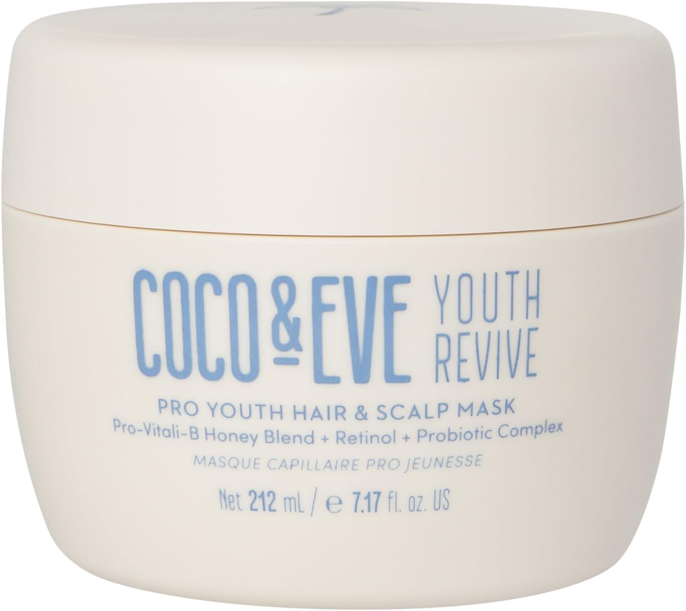 Coco & Eve Pro Youth Hair & Scalp Mask jar with Honey & Retinol, 212ml.