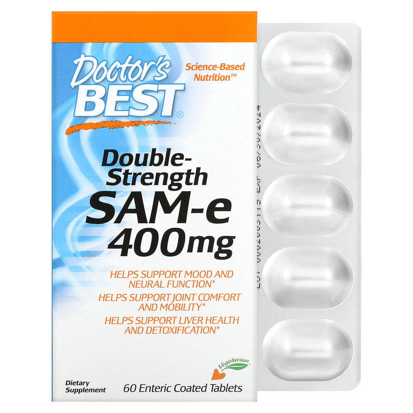 Doctor's Best SAM-e, Double-Strength, 400 mg, Enteric Coated Tablets
