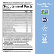 Supplement facts panel and ingredient list for Vitamin Code Men's multivitamin.