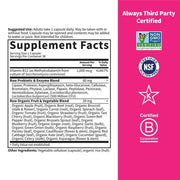  Supplement facts and ingredient list for Raw B-12 vitamin.