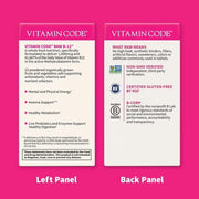  Supplement facts and ingredient list for Raw B-12 vitamin.