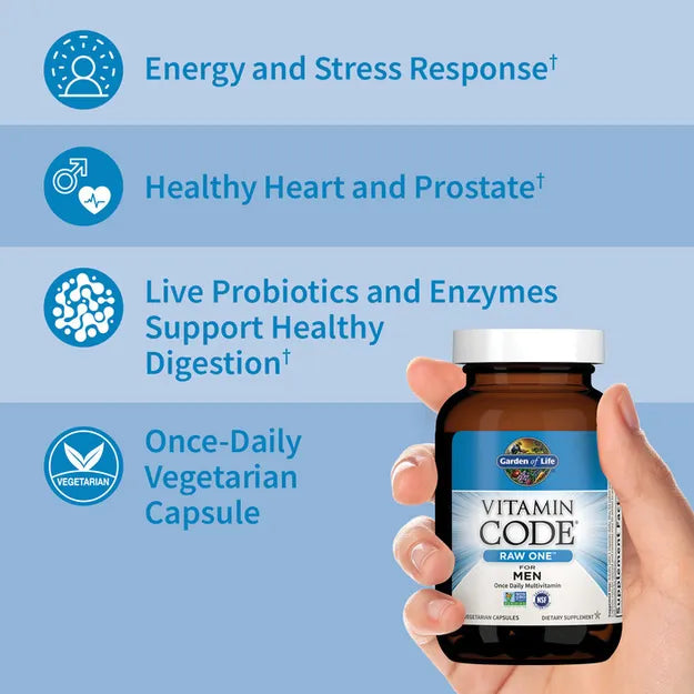 Garden of Life Vitamin Code Raw One for Men Multivitamin Capsules