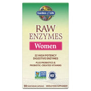 Garden of Life RAW Enzymes for Women box, 90 capsules.