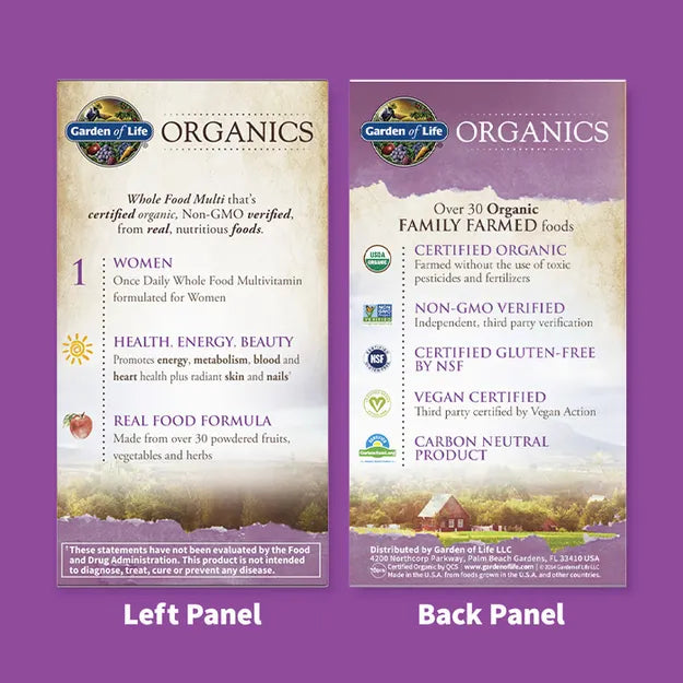 Garden of Life Organics Women's Once Daily Vegan Tablets