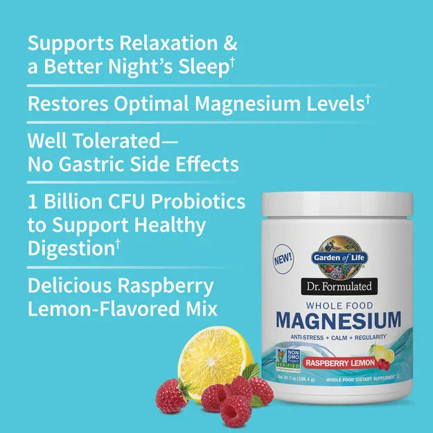 Garden of Life Dr. Formulated Magnesium Powder - Raspberry Lemon