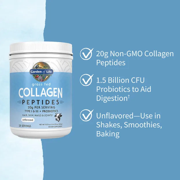 Garden of Life Grass Fed Collagen Peptides Unflavoured Powder