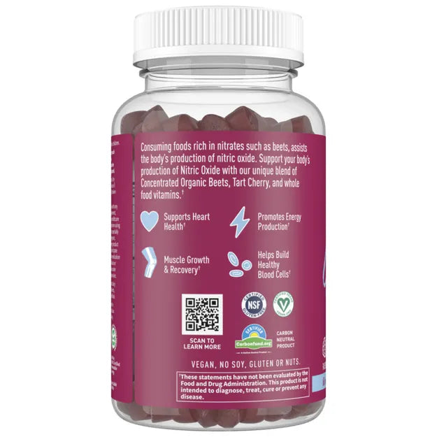 Garden of Life Beets Gummies Heart Health + Energy Raspberry 60 Fruit Gummies.