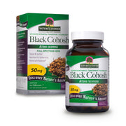 Nature's Answer Black Cohosh Root 50mg Vegetarian Capsules 90 count bottle & box front label