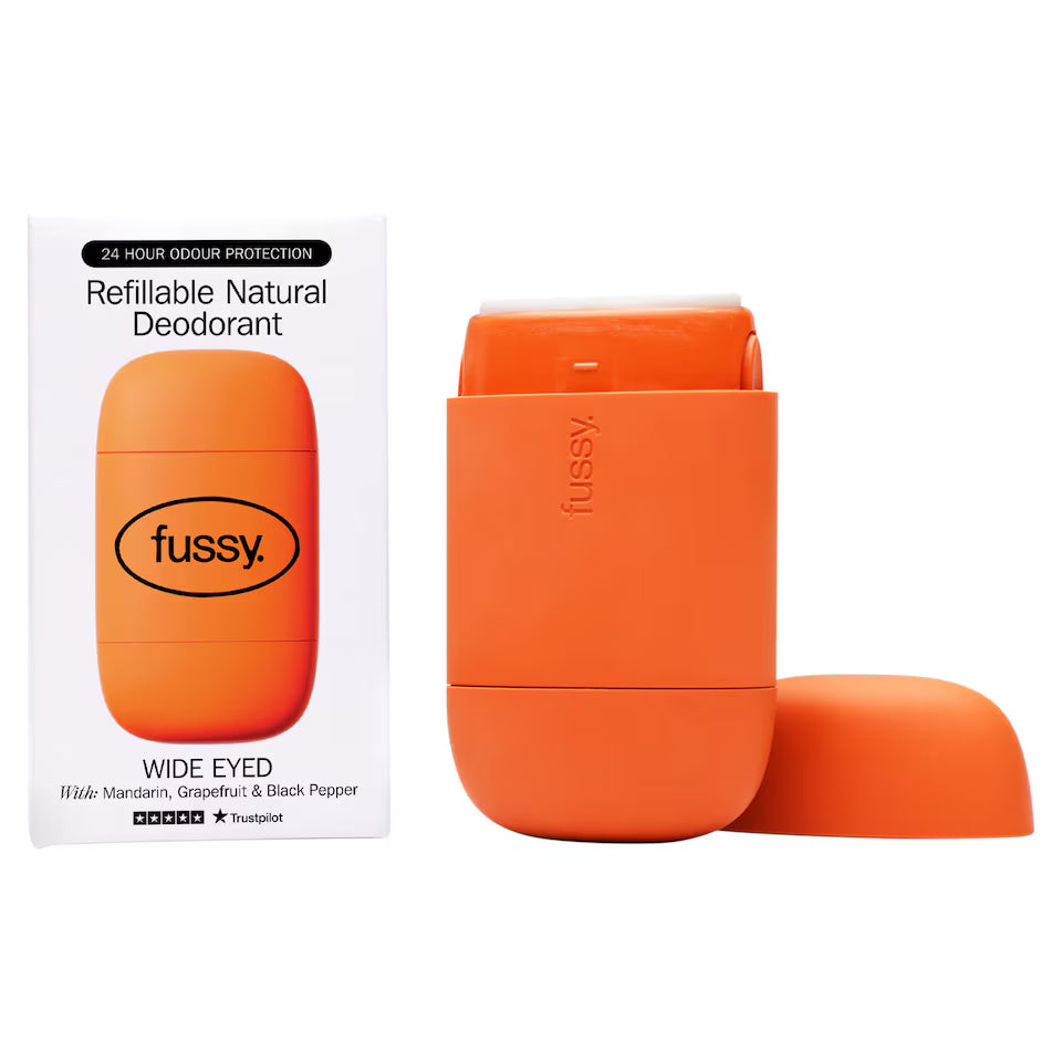 Fussy Refillable Natural Deodorant Wide Eyed reusable deodorant with case 40g
