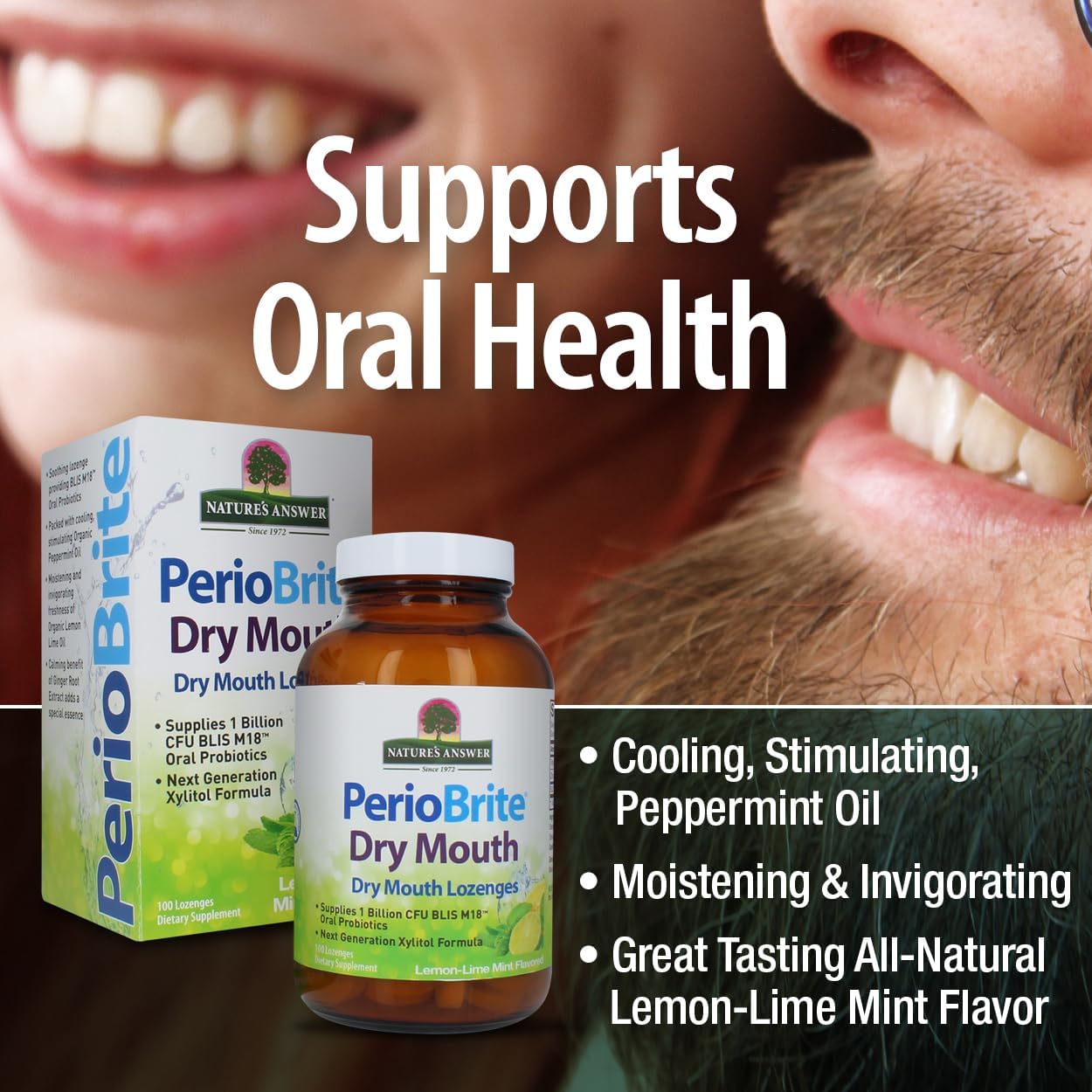 Nature’s Answer PerioBrite Dry Mouth Lozenges Lemon Lime - 100 Count