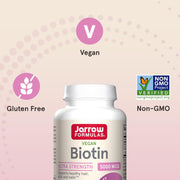 Jarrow Formulas Biotin 5000mcg Supplement - 100 Veggie Capsules