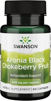 Swanson Aronia Black Chokeberry Fruit supplement bottle on a white background