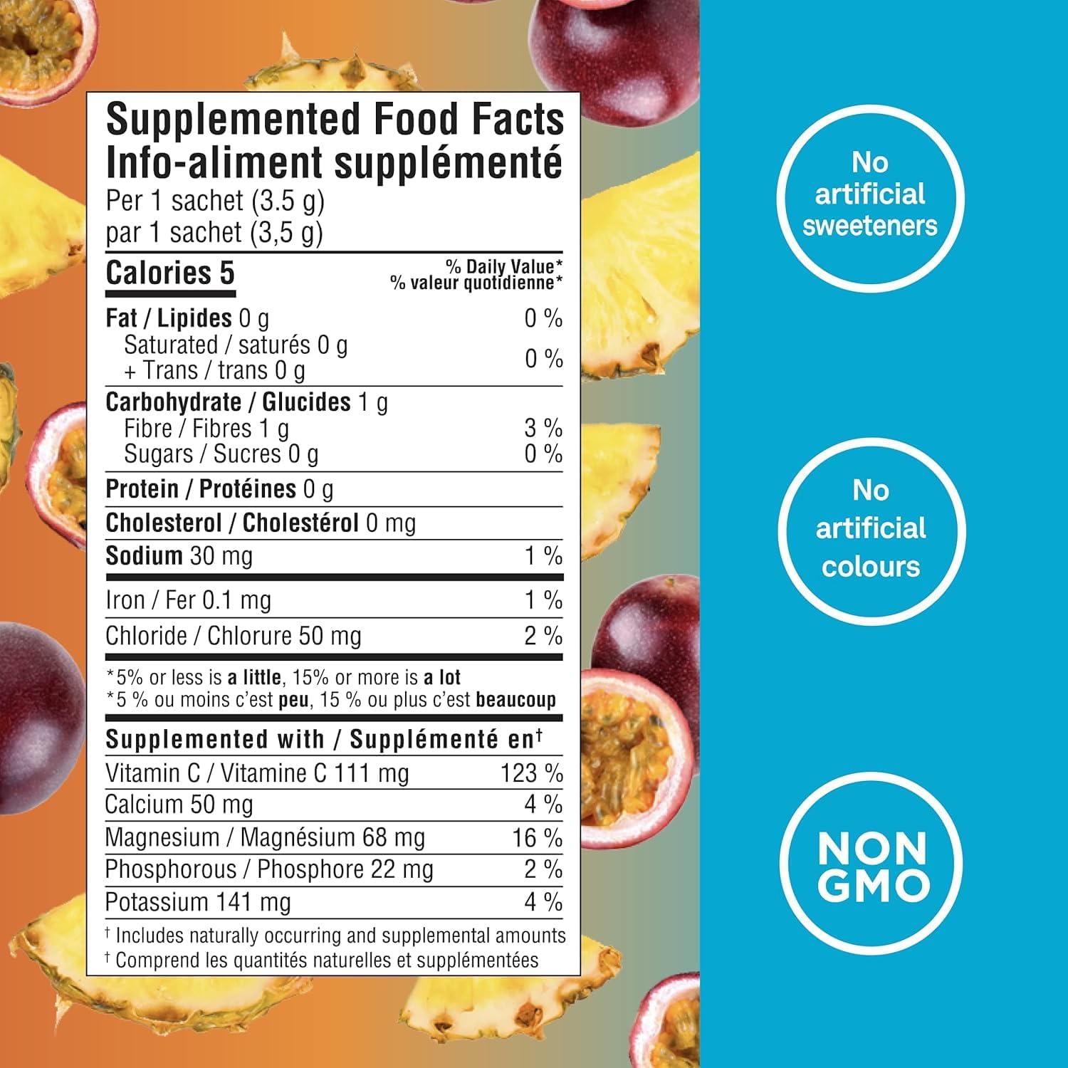 Nutritional information, ingredient list, and directions on the Organika variety pack.