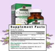 Nature’s Answer Chasteberry Vitex supplement facts 400mg 90 vegetarian capsules back label