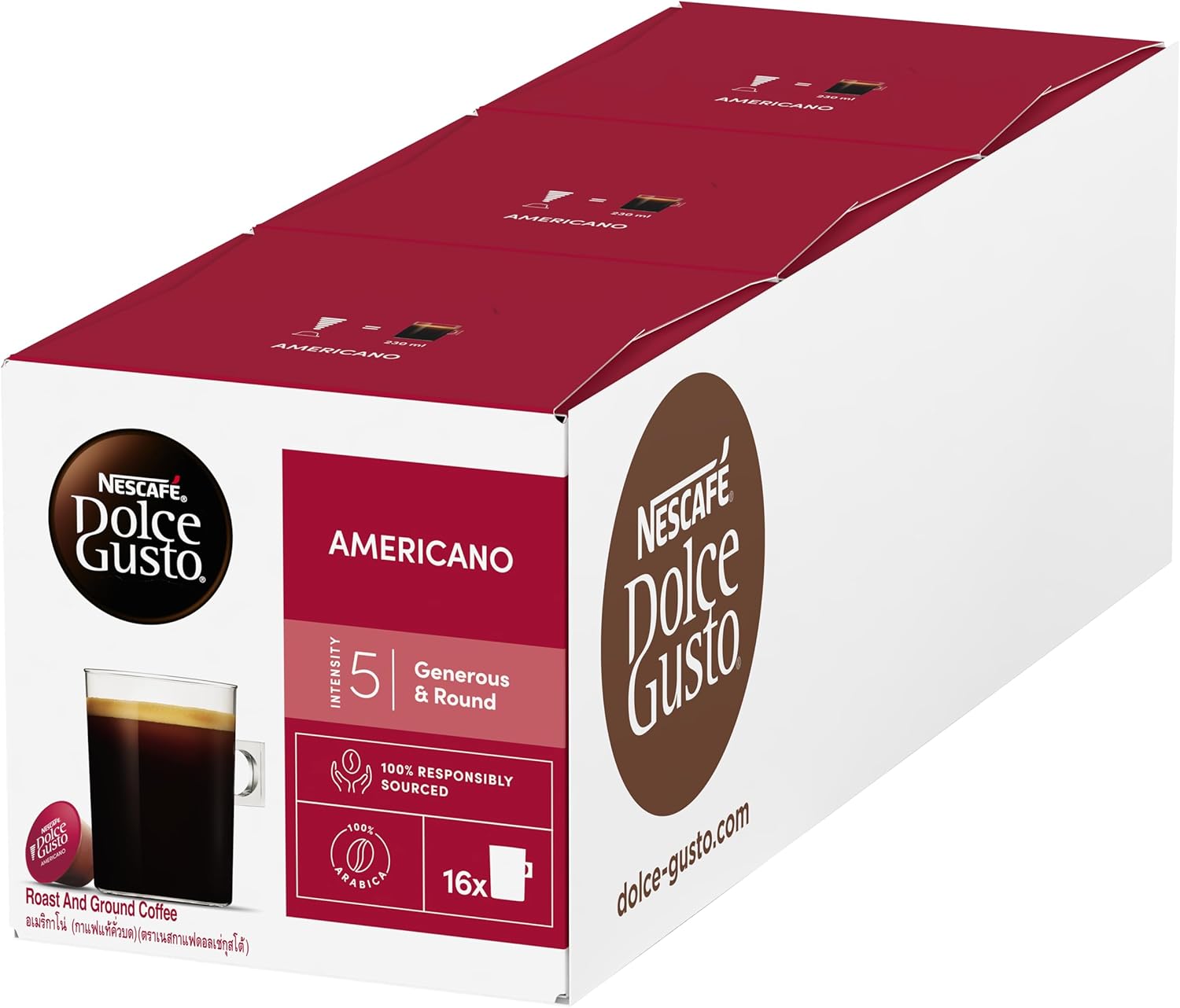 NESCAFÉ Dolce Gusto Americano coffee pods box roast ground coffee 48 capsules quantity