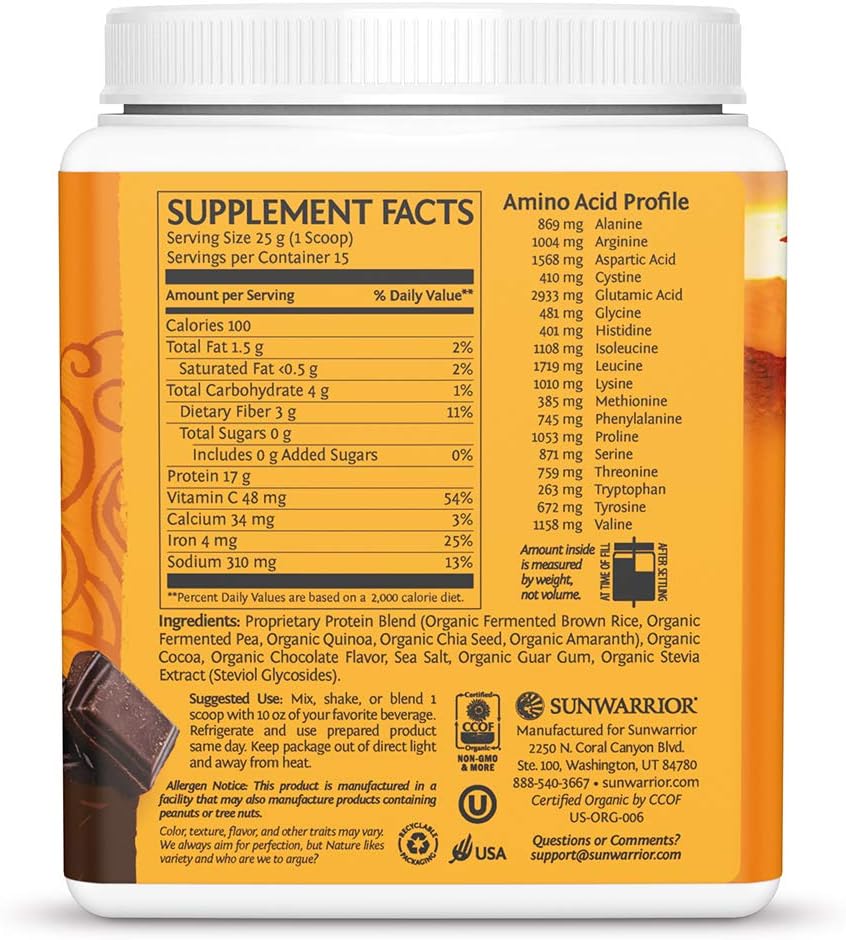 Supplement Facts: Nutrition facts and ingredients for Classic Plus Chocolate Protein