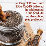 Garden of Life Raw CoQ10 200mg - with Chia Seed Oil & Probiotics 
