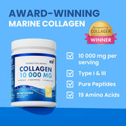 Lifestyle/use image: Swedish Nutra marine collagen powder unflavoured daily use mixed drink 300g