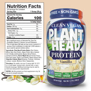 Genceutic Naturals Plant Head protein powder supplement facts label tub 780g