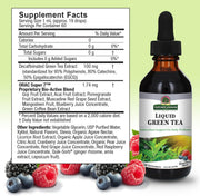 Nature’s Answer Liquid Green Tea ORAC supplement facts mixed berry 60ml