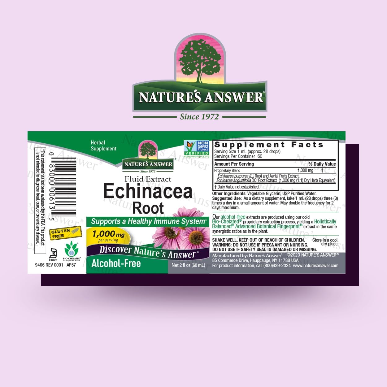 Nature's Answer Alcohol-Free Echinacea Extract 60ml barcode packaging