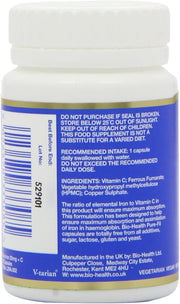 Bio-Health Extra Iron and Vitamin C supplement facts capsules 60 capsules
