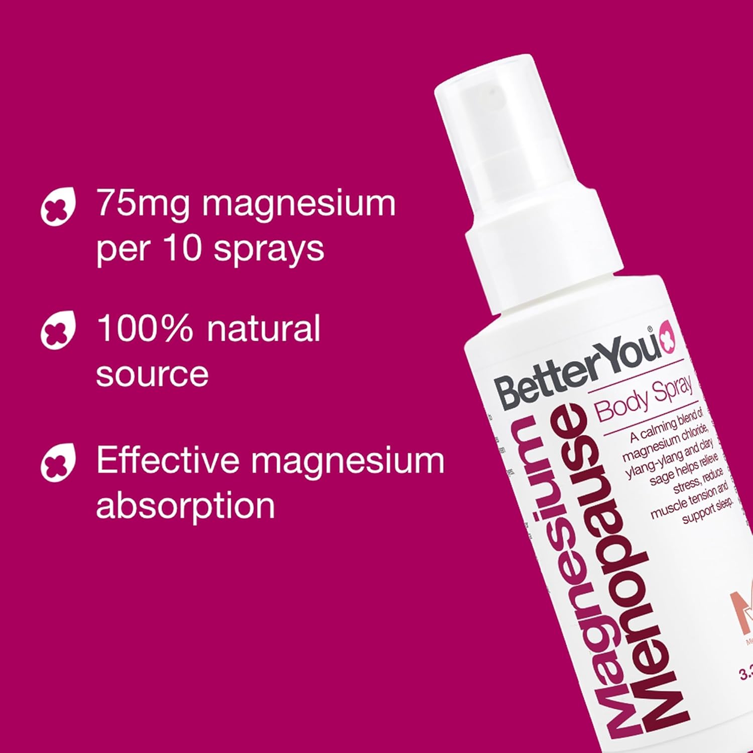 Ingredients list for BetterYou Botanical Body Spray.
