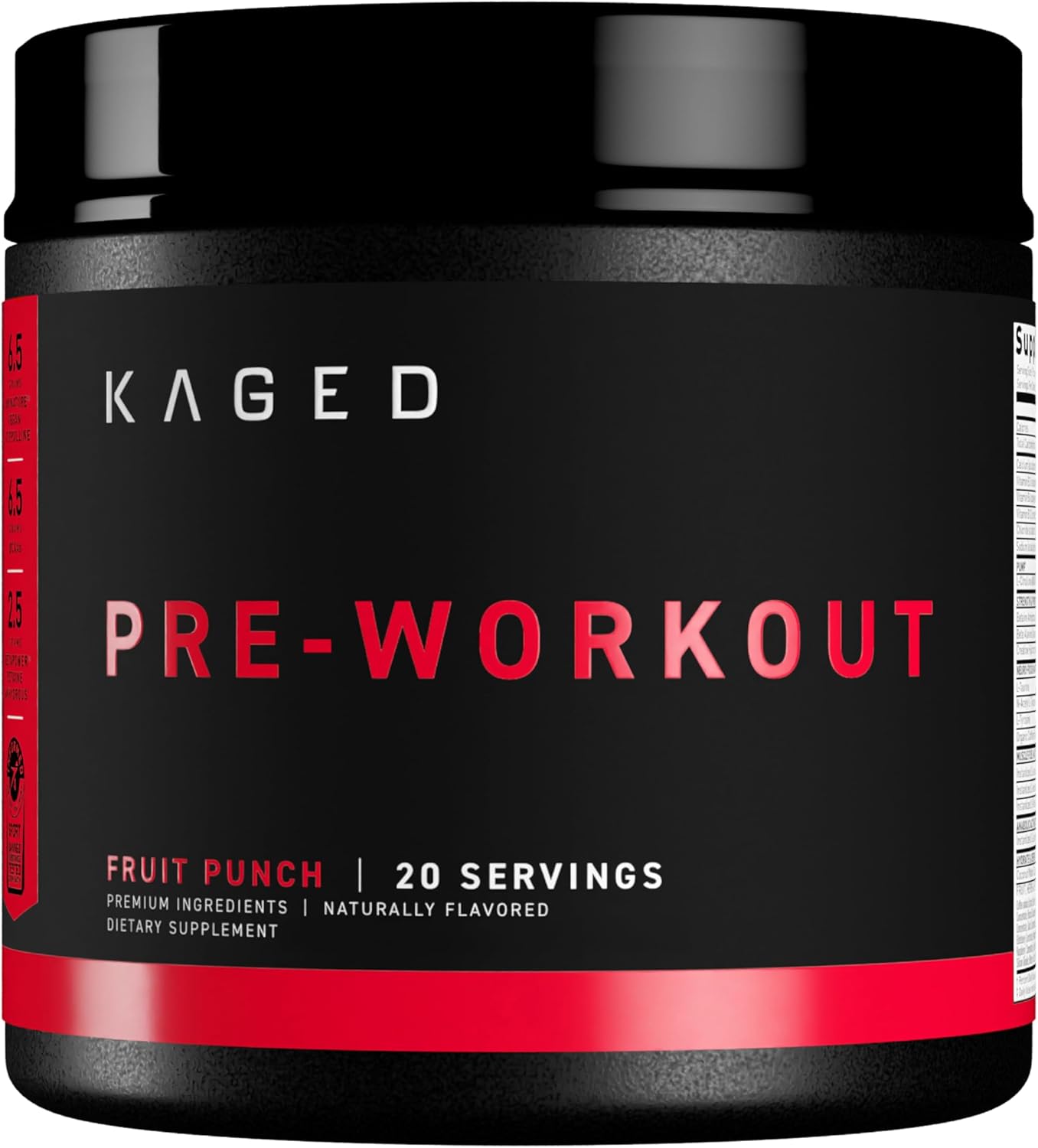Kaged Original supplement powder fruit punch tub front label 564g on white background