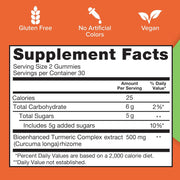 Qunol Turmeric Gummies – 500 mg Tangerine Flavour (60 Gummies)