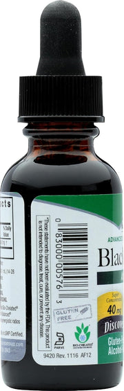 Bottle of Blackmores liquid supplement with dropper on a white background