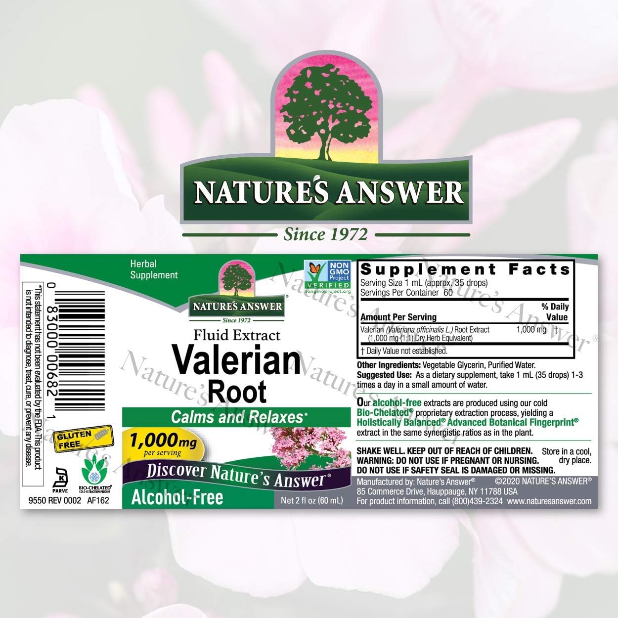 Nature’s Answer Valerian Root alcohol-free liquid extract 30ml barcode