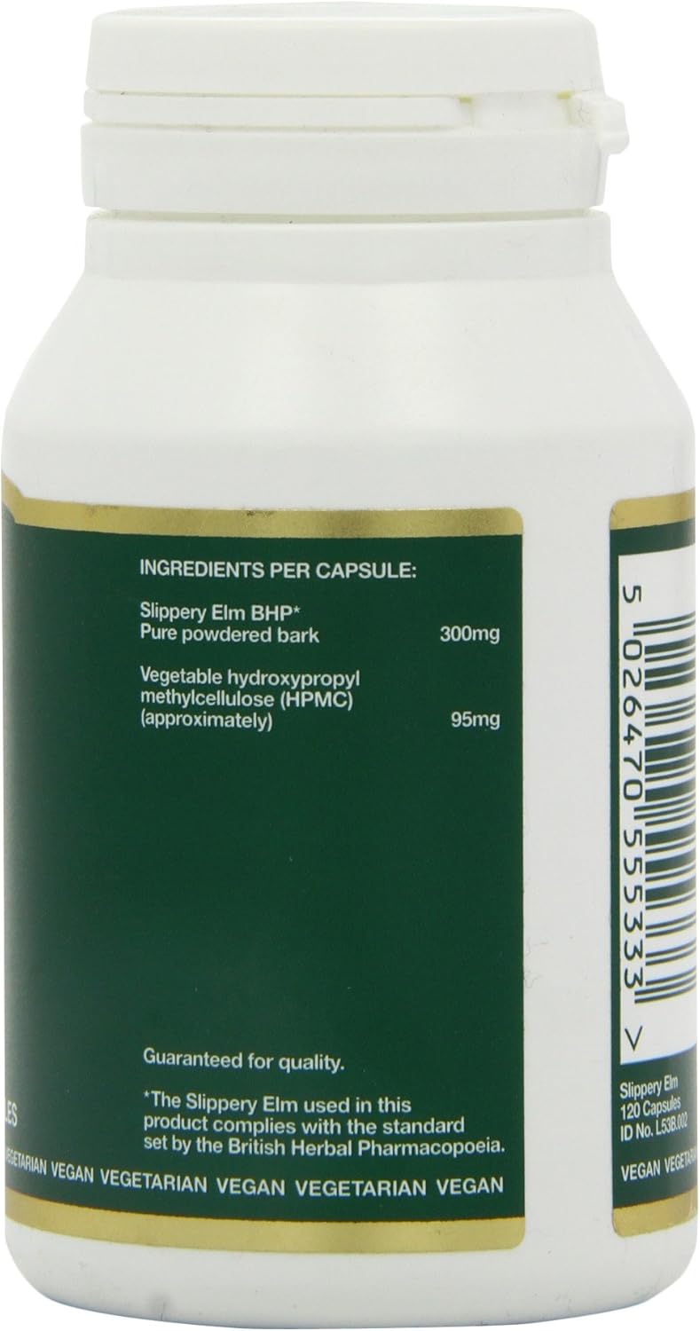Bio-Health Slippery Elm supplement facts capsules 120 capsules