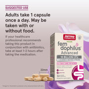 How to Use: Jarrow probiotics capsule daily use 10 billion CFU supplement bottle 30 count