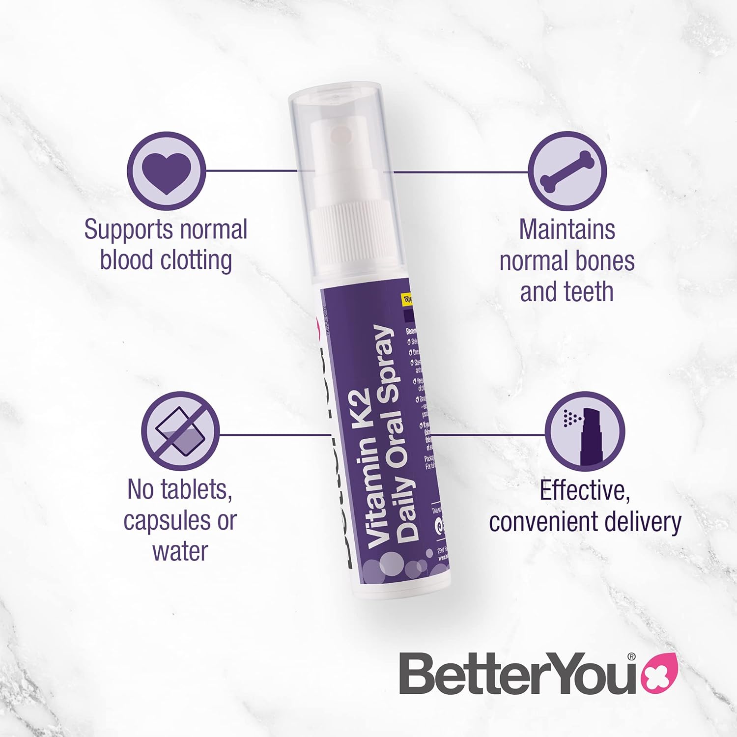 BetterYou Vitamin K2 Oral Spray, Peppermint - 25ml
