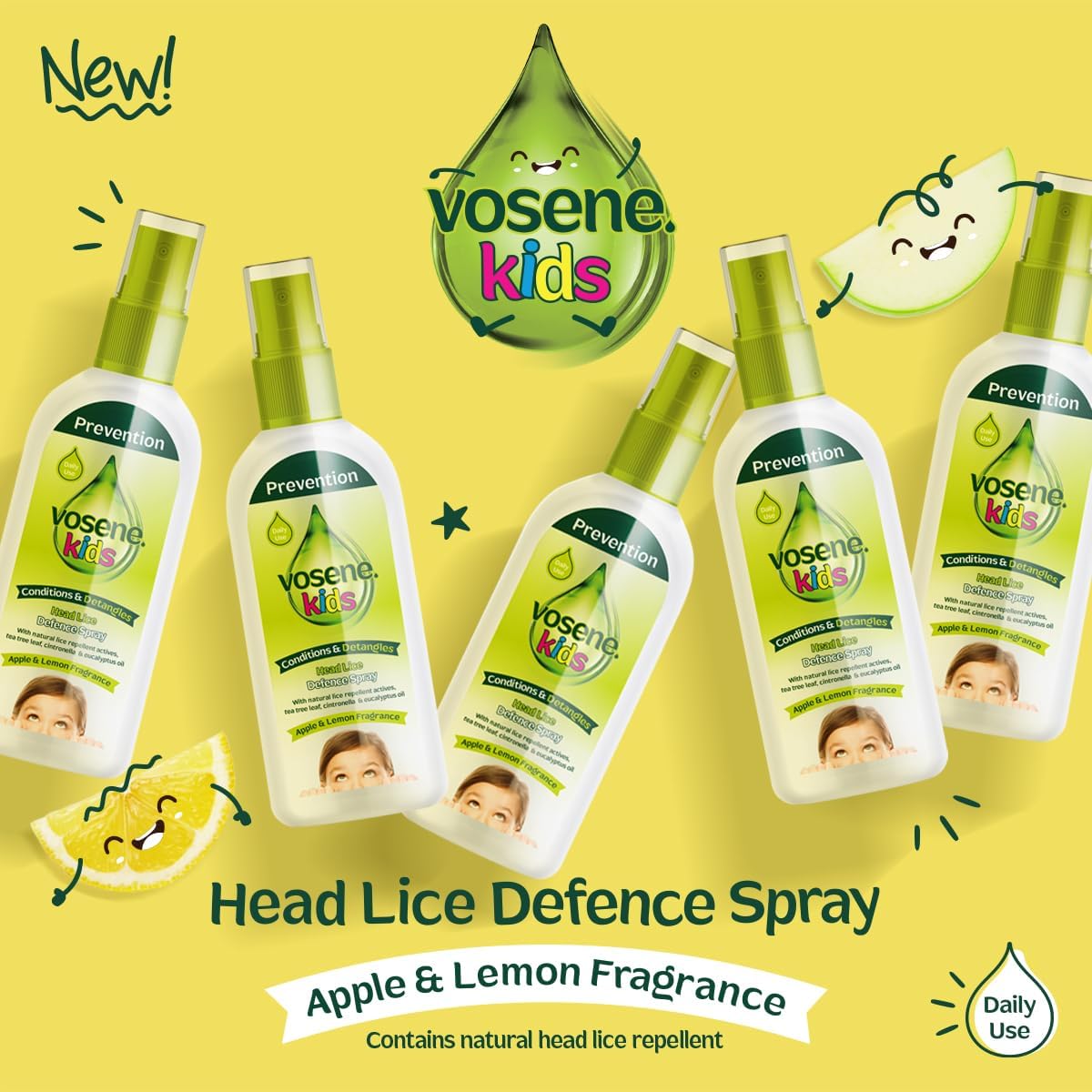 Vosene Kids Head Lice Defence Spray Apple & Lemon 150ml & other variants