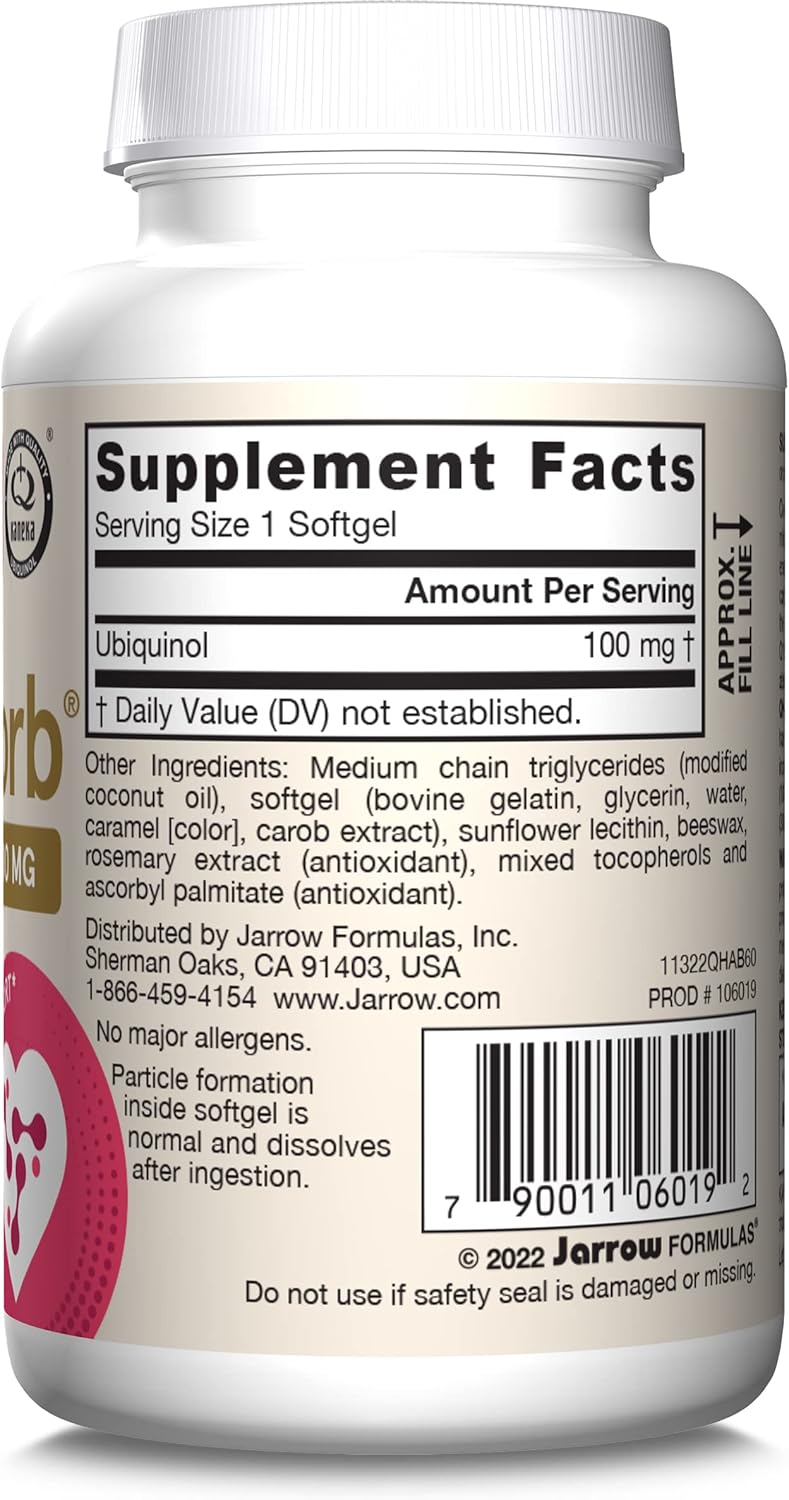 Jarrow Formulas QH-absorb  100 mg – 60-120 Softgels