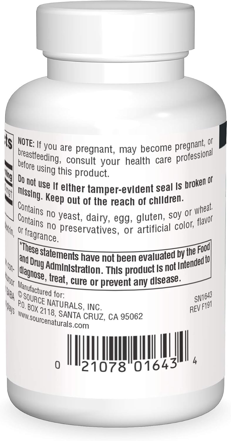 Barcode image: Source Naturals L-Glutamine 500mg free form capsules bottle barcode 50 count