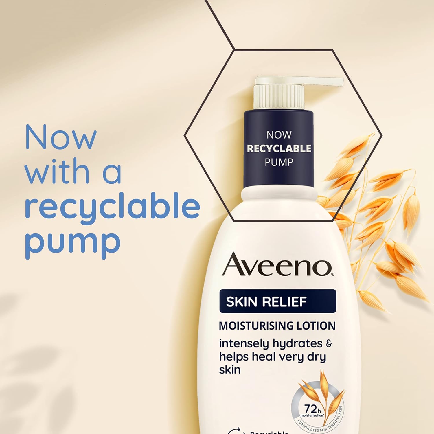Aveeno Skin Relief Moisturising Lotion 300ml pump bottle with Triple Oat & Shea Butter.